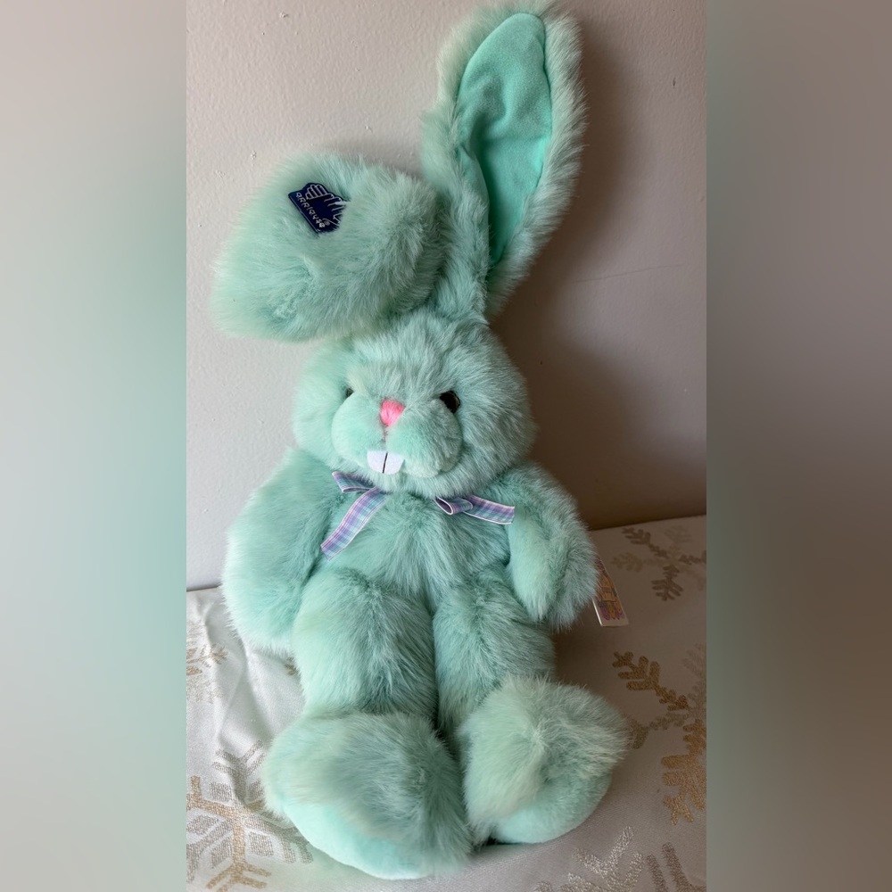 Vintage Applause Mint Green Plush Stuffed Bunny Rabbit 1993 NWT